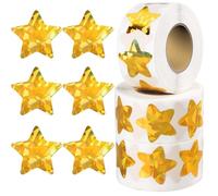 Eideos 1500 adesivi olografici a forma di stella dorata, per ricompensa per bambini, autoadesivi, scintillanti, per diagrammi di comportamento, pianificatori per studenti e forniture per insegnanti