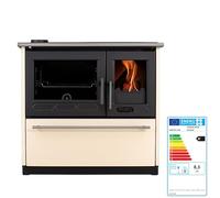 EIDER BIOMASA Cucina a legna con forno IRON CLASSIC - 10,08 kW - Riscaldamento fino a 170 m³ - Misure 89 x 61 x 85 cm - Stile Tradizionale - Colore Crema - Efficienza A+