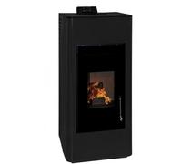 EIDER BIOMASA - Stufa a pellet 15 Kw ENERGY CANALIZZATA - Basso consumo - 15 kg Capacità - Silenziosa - Vetro pulito - Autonoma - Copre 320 M3 - Design nero