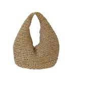 EIDIRGHB Borsa Paglia Straw Tote Hand-Woven della Frizione Mezza Luna Underarm Bags Polso Cerchio Spalla Nube Estate Seaside Pack-caffè