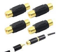 EIDUOVA 4 Pezzi RCA Femmina, Adattatore per Frizione RCA Phono Femmina, cavo di Prolunga audio, per Altoparlanti, cavo RCA, Amplificatore, DVD, VCD