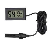 Eidyer Termometro digitale Igrometro, LCD Digitale Embedded Termometro Igrometro, Mini sonda incorporata di umidità per incubatore di rettili Acquario di pollame Salone dell'ufficio -Nero