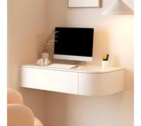 EIEAWEPLI Scrivania sospesa con cassetti, tavolo da trucco bianco montato a parete, scrivania angolare salvaspazio, portaoggetti da appendere, per camera da letto, bagno, soggiorno (angolo sinistro e