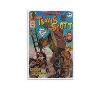 Eiebate Poster di Travis Scott su Tela, Firma Comica Utopia, Poster per Camera da Letto, Decorazione da Parete su Tela, 50 x 75 cm