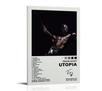 Eiebate Travis Scott Poster Firma Utopia per Estetica della Stanza, Arte da Parete su Tela per Camera da Letto, Decorazione 40 x 60 cm