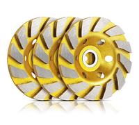 Eieenotee 3 Pezzi Turbo Row Diamond Grinding Cup Wheel Concrete Turbo Cup Disc Grinder per Sabbia di Muri di Cemento, Pavimenti