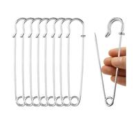 Eieenotee 50 Pz 10 cm Spille da Balia Graffetta Strumento per Cucire DIY in Metallo Argentato Spilla da Balia Grande Accessori