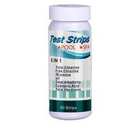 Eieenotee 50Pcs 6 nel 1 Piscina PH Test Carta Residuo Valore PH Alcalinità Durezza Striscia Test PH Tester