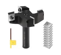 Eieenotee Punta per Fresa Spoilboard con Codolo da 1/2 Pollice, Punta per Pianificazione di Inserti A 4 Fresa per Appiattimento Della Lastra con 10 Inserti