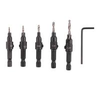 Eieenotee Set di 5 Pezzi per Aprire Fori per la Lavorazione del Legno, Strumenti Hardware per Esagonali, Nero e