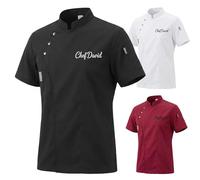 Eiennoai Giacca da Chef Personalizzata Unisex con Nome Ricamato - Uniforme Professionale per Hotel, ristoranti e Catering, con Tasche