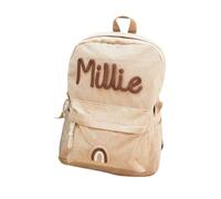 Eiennoai Zaino in velluto personalizzato con nome bambino,Borsa a tracolla personalizzata,Zaino regalo per la scuola con nome intrecciato in corda di cotone - Per bambini