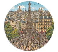Eiffel Tower 1000 Pezzi Animation Puzzle Circolare Divertimento Festa Aziendale Regalo Per Adulti E Bambini Da 14 Anni E Più 1000pcs (67.5x67.5cm)