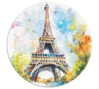 Eiffel Tower 1000 Pezzi Di Puzzle Rotondo Creativo Regali Antistress Per Adulti E Bambini 1000pcs (67.5x67.5cm)