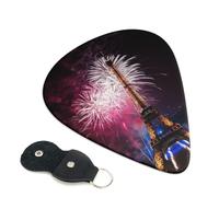 Eiffel Tower Fireworks - Set di 6 plettri per chitarra (0,46 mm/0,71 mm/0,96 mm), adatti per chitarra e ukulele