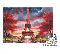 Eiffel Tower Foresta Autunnale Puzzle 1000 Pezzi per Adulti 38x26cm/1000pcs