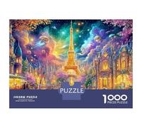 Eiffel Tower in Cosmic City Scene Puzzle Da 1000 Pezzi Dreamy Landmark Building Ottimo Regalo Per Anziani, over 65, Adulti E Bambini 38x26cm/1000pcs