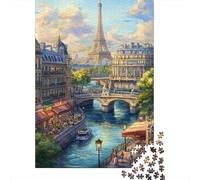 Eiffel Tower Jigsaw for Adults 1000Pc Brainteasing Games Gifts for Men Challenge 1000pcs (75x50cm)