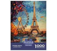 Eiffel Tower Jigsaw Puzzle Impossibili 1000 Pezzi Decorazione Per La Casa. Rilassamento E Intelligence Per Adulti E Bambini Da 12 Anni 70x50cm/1000pcs