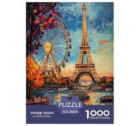 Eiffel Tower Jigsaw Puzzle Impossibili 1000Pcs Decorazione Per La Casa. Rilassamento E Intelligence Per Adulti E Ragazzi Da 14 Anni 38x26cm/1000pcs