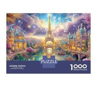 Eiffel Tower over A Glowing Canal Puzzle Da 1000 Pezzi Dreamy Landmark Building Ideale Per Uomini, Donne, Anziani E over 65 38x26cm/1000pcs