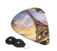 Eiffel Tower Paris - 6 plettri per chitarra, stampati su entrambi i lati, per chitarra elettrica, basso, ukulele (0,46 mm, 0,71 mm, 0,96 mm)