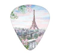 Eiffel Tower Paris View - Set di 12 pagaie per chitarra, yukri, 3 spessori