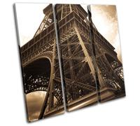 Eiffel Tower Paris Vintage Architecture TREBLE TELA parete arte foto stampa