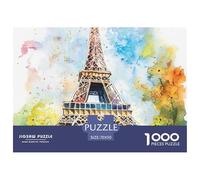 Eiffel Tower Puzzle Da 1000 Pezzi Per Gli Adulti Natural Scenery Jigsaw Multicolore Immagine Dipinta Educativi Compleanno Travel Gift Qualità Premium 70x50cm/1000pcs
