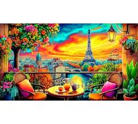 Eiffel-Tower Puzzle impossibili 1000 Pezzi Decorazione per la casa. Giochi di Rilassamento e Intelletto per Adulti e Bambini da 12 Anni 75x50cm/1000pcs