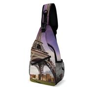 Eiffel Tower Sling Bag for Men Women Crossbody Backpack Easter Eggs Crossbody Bag Chest Bags for Travel Sport