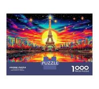 Eiffel Tower Sunset Puzzle in Cartone Extra Spesso Per Adulti, Night View, Ultra Difficile, Allenamento Mentale, Regalo Divertente, Attività, Decorazione 70x50cm/1000pcs