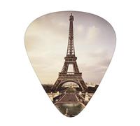 Eiffel Tower1 - Plettri per chitarra, 12 pezzi, leggeri, spessore 0,46 mm/0,71 mm/0,96 mm, per chitarra acustica, chitarra elettrica, ukulele, basso