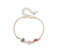 Eiffy Bracciale rigido da donna con cristalli di zirconia cubica, color miele e bombo, girasole, palme da cocco, anguria, gioielli (albero)