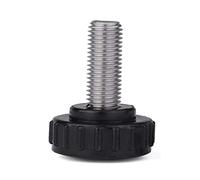 EIFINE M3 M4 M5 M6 M8 304 in Acciaio Inox Testa di Plastica Rotondo Zigrinato Pollice Vite di Regolazione Manopola Manopola Serrare Vite Morsetto Maniglia (Color : Svart, Size : 17-M6x25-5pcs)