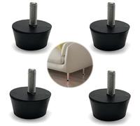 Eiflayn Gommini Per Sedie,4 Pezzi M6×30 mm Piedini in Gomma,Piedini Gomma Regolabile,Antiscivolo e Resistente All'usura,Piedini In Gomma Con Vite per Tavoli, Sedie, Divani e Armadi