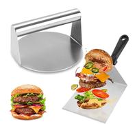 Eiflayn Smash Burger Set, 6.2 Pollici Piastra Hamburger con Spatola per Hamburger,pressa per Hamburger in Acciaio Inox, Smash Burger Press per Grill Flat Top, Facile da Pulire