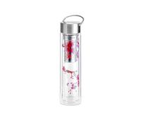 Eigenart FLOWTEA Cherry Blossom 50004 - Borraccia a doppia parete in vetro borosilicato con coperchio in acciaio inox, custodia in neoprene e colino, senza BPA, 400 ml