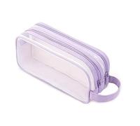 Eighosee 1 Astuccio per Matite A Griglia con 2 Scomparti Astuccio per Matite Trasparente per Studenti Universitari Viola