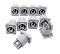 Eighosee 10 PZ NAC3MPA-1 NAC3MPB-1 Presa per Pannello Altoparlante di Alimentazione Grigio- Alimentazione 20A Illuminazione A LED per Palco Presa Audio A 3 Pin, Uscita