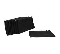 Eighosee 10 sacchetti in tela con cerniera, per trucchi, matite, fai da te, per viaggi, fai da te, scuola, colore: nero, Nero