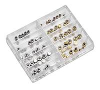 Eighosee 100 pz/scatola Guarda Corona Pezzi di Ricambio Guarda Corona Parti di Ricambio Accessori di Ricambio Kit di Strumenti di Riparazione Orologio, Argento e oro.