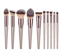 Eighosee 10PCS Pennelli Trucco Strumenti di Bellezza Pennelli Fondotinta Champagne Pennelli Ombretto