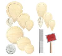 Eighosee 11 Pezzi di Stampi e Pettini per Tagliare Foglie In Macramè, Modello per Tagliare Legno e Pelle, Pettine In Acciaio Inossidabile con Frange