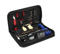 Eighosee 19 pezzi kit professionale di riparazione orologi kit di rimozione maglie apri molla, nero, blu e rosso