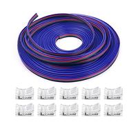 Eighosee 1Set 16.4Ft RGB LED Wire 4Pin RGB Wire con Connettore Striscia LED 22 AWG per Strisce LED RGB 3528 5050