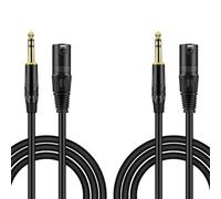 Eighosee 2 Pacchi da 6,35 mm 1/4 Pollici A XLR Audio Stereo per Microfono - per Microfono per Altoparlante Bilanciato A XLR, 1 Metro