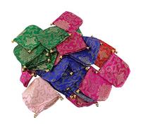 Eighosee 24 sacchetti per gioielli in broccato di seta, portamonete con coulisse, set regalo, Colore casuale