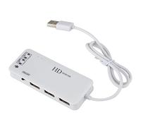 Eighosee 3 Porte Usb 2.0 Hub Esterno 7.1Ch Scheda Audio Auricolare Microfono Adattatore Per Pc Bianco