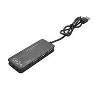 Eighosee 3 Porte Usb 2.0 Hub Esterno 7.1Ch Scheda Audio Auricolare Microfono Adattatore Per Pc Nero